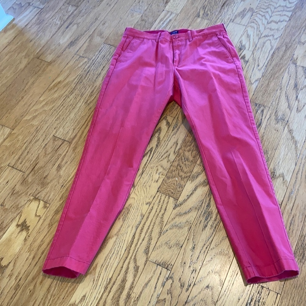 J crew the Sutton red chino pants 34x 32